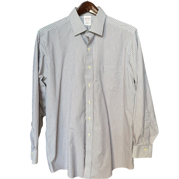 Brooks Brothers Men Size 16-33 Striped Non Iron Cotton L/S Dress Shirt - Picture 2 of 10